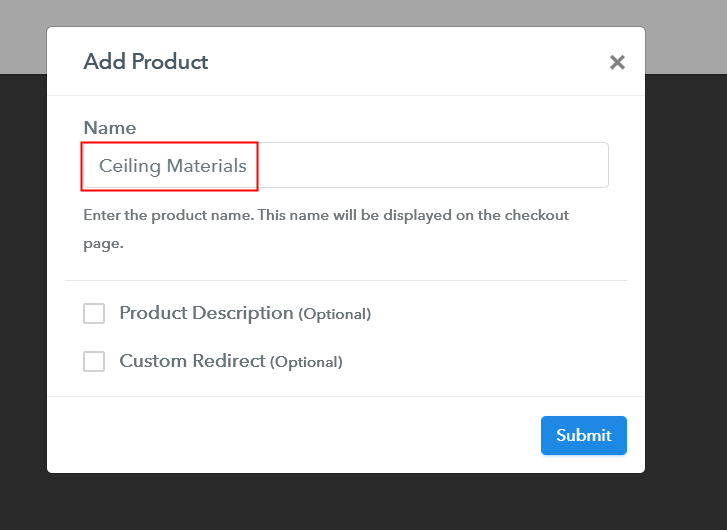 Add Product to Start Selling Ceiling Materials Online