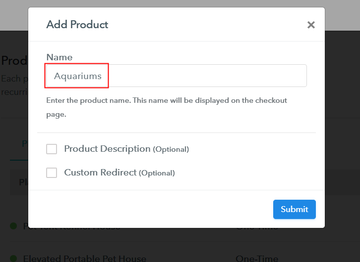Add Product to Start Selling Aquariums Online