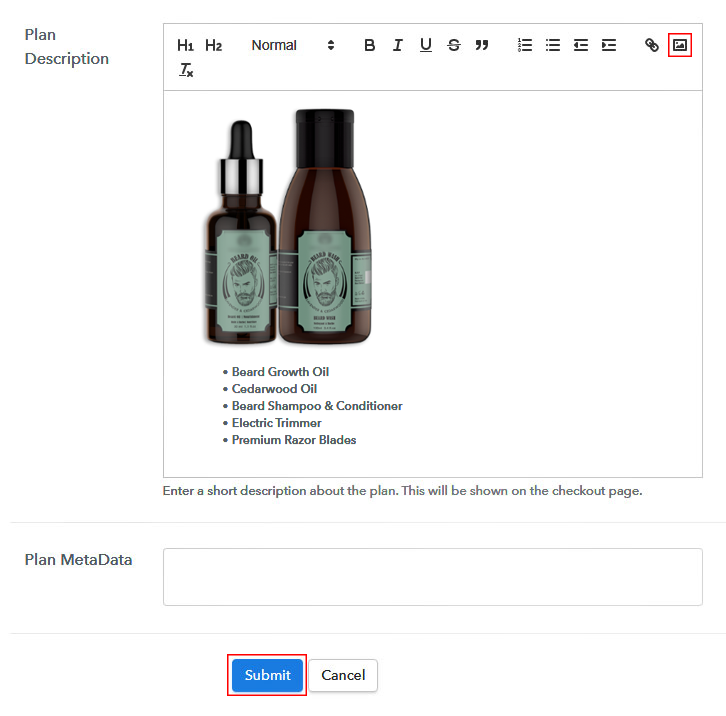 Add Description to Sell Beard Care Kits Online