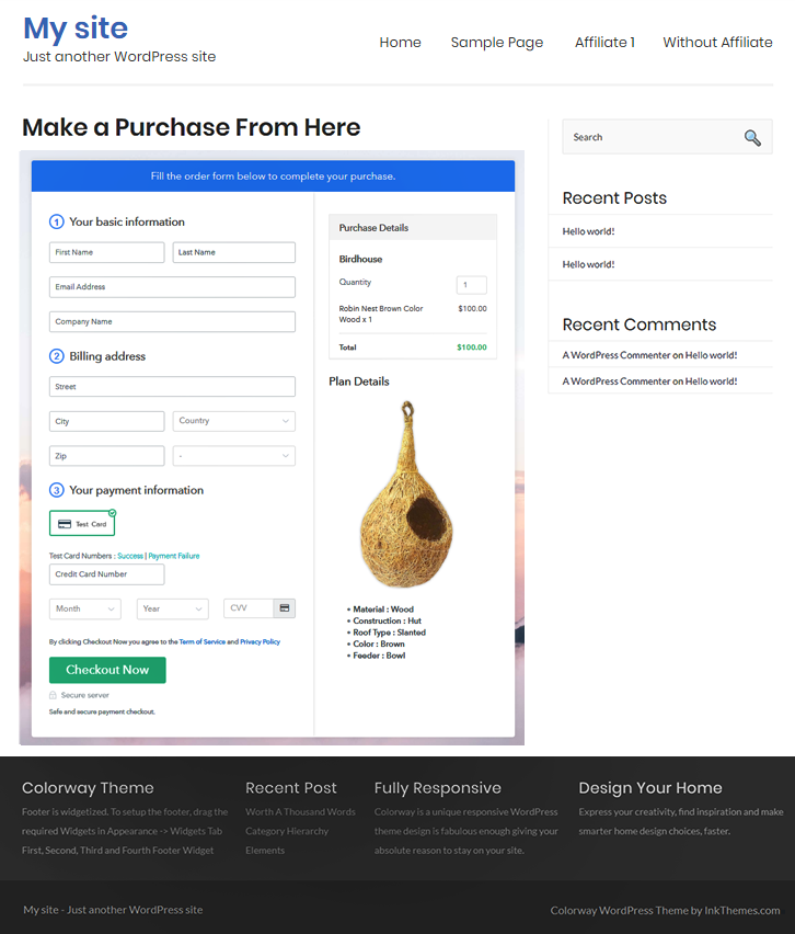 Embedd WordPress To Sell Birdhouses Online