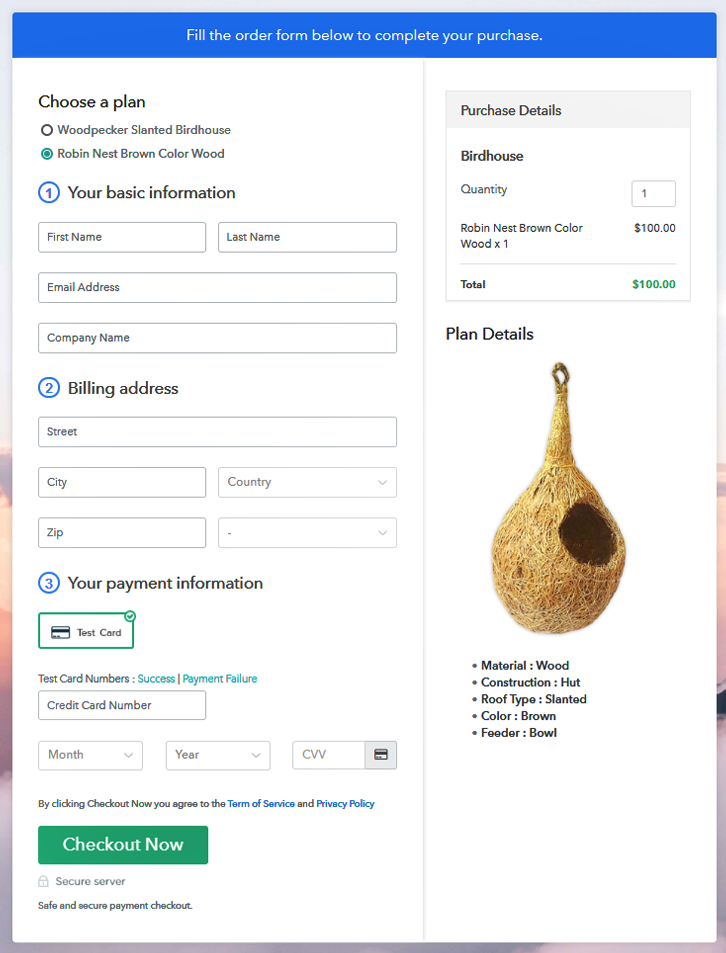 Multi Checkout To Sell Birdhouses Online