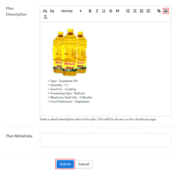 Add Image & Description to Sell Edible Oil Online