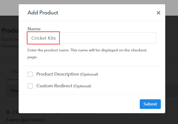 Add Product to Start Selling Cricket Kits Online