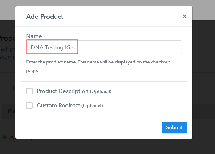 Add Product to Start Selling DNA Testing Kits Online