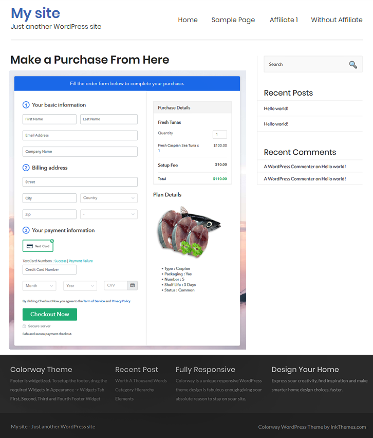 Embed WordPress Checkout To Sell Fresh Tunas Online