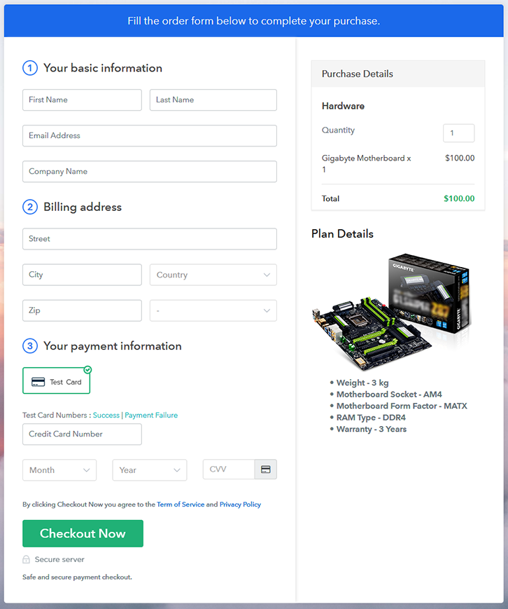 Final View of Checkout Page for Your Hardware Selling Business