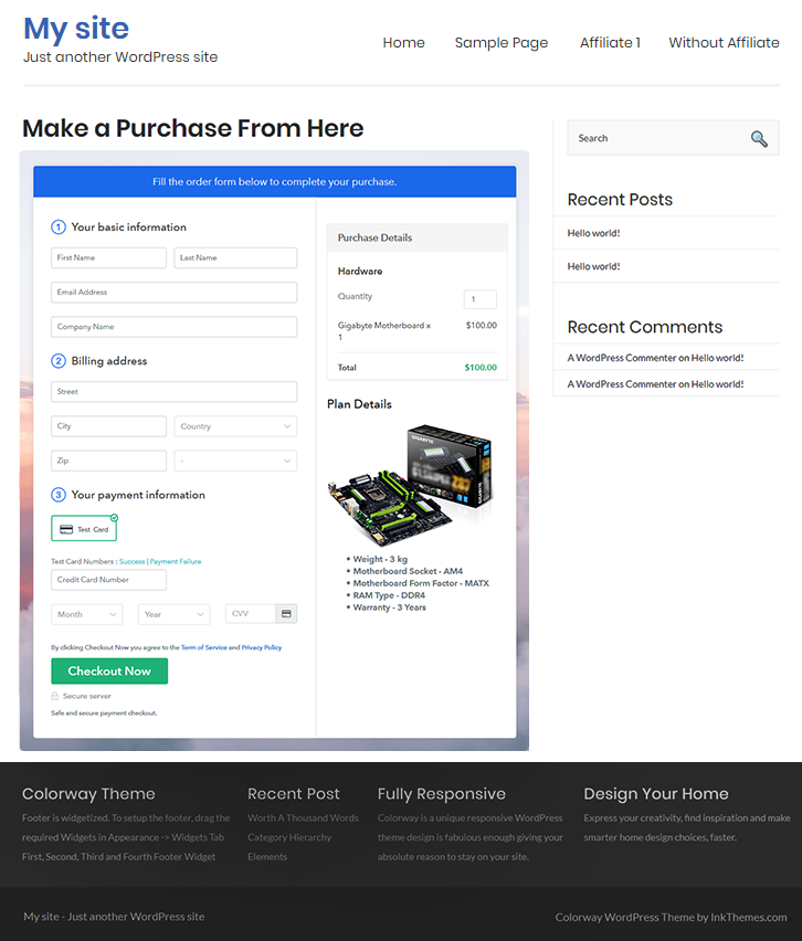 Final Look of your Checkout Page to Sell How to Sell Hardware Online