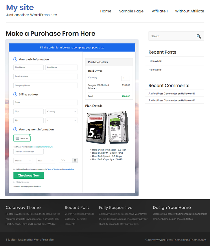 Final Look of your Checkout Page to Sell Hard Drives Online