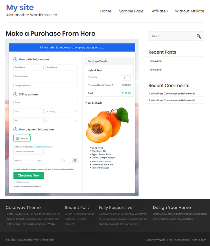 Wordpress To Sell Hybrid Fruits Online