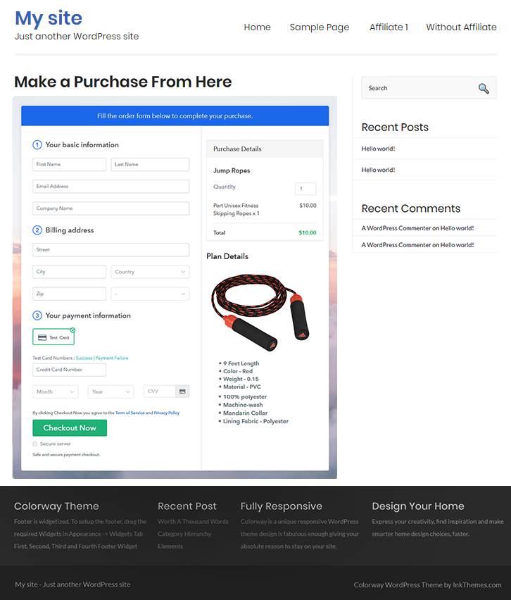 Final Look of your Checkout Page to Sell How to Sell Jump Ropes Online