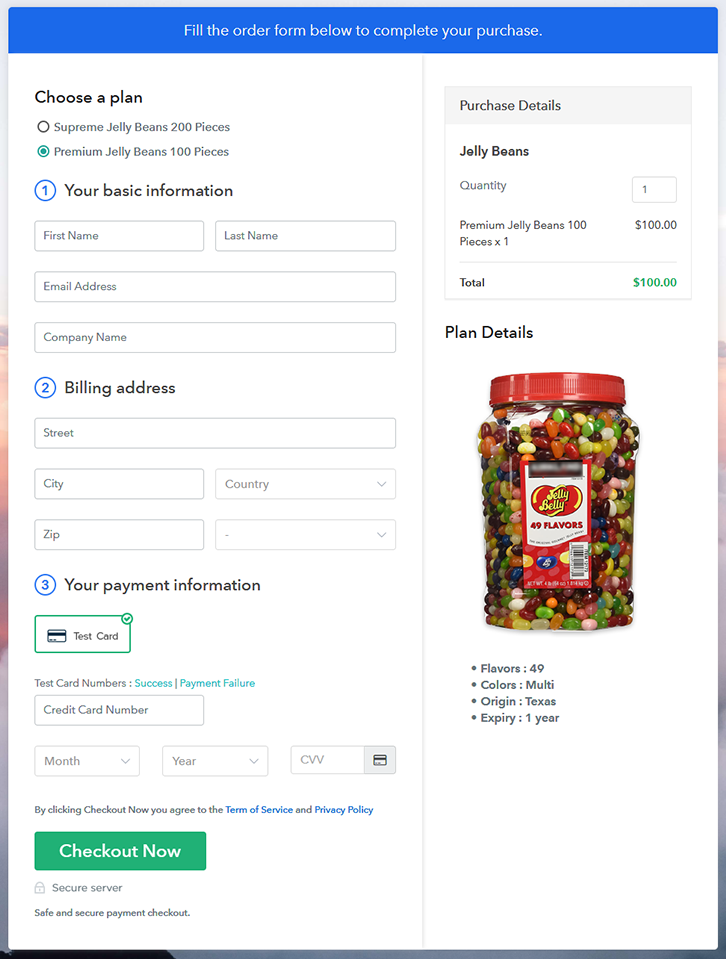 Multi Checkout To Sell Jelly Beans Online