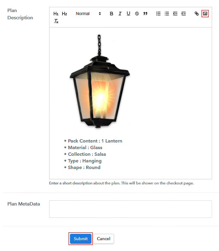 Add Image & Description of Lanterns
