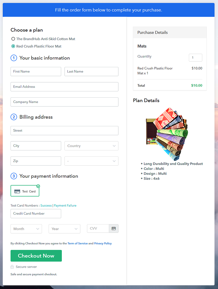 Multiplan Checkout Page to Sell How to Sell Mats Online