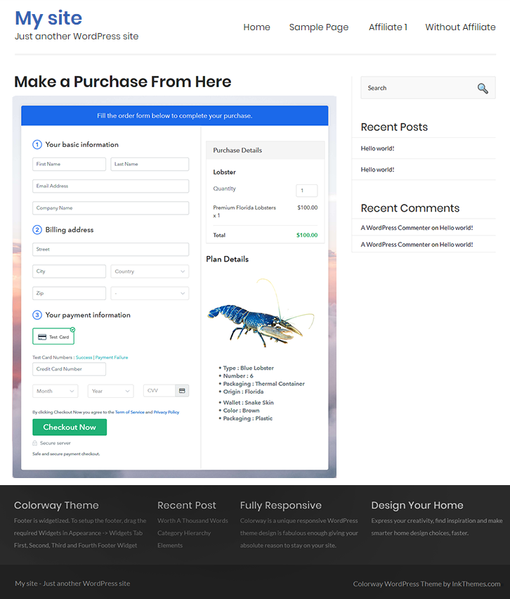 Add WordPress To Sell Lobsters Online