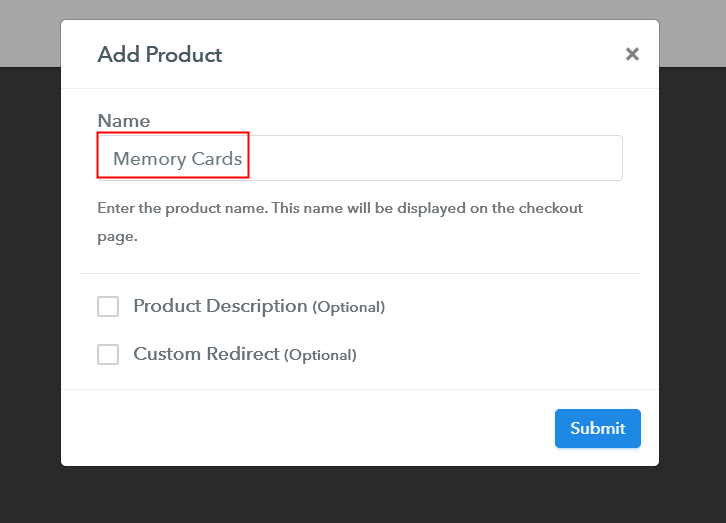 Add Product to Start Selling Memory Cards Online