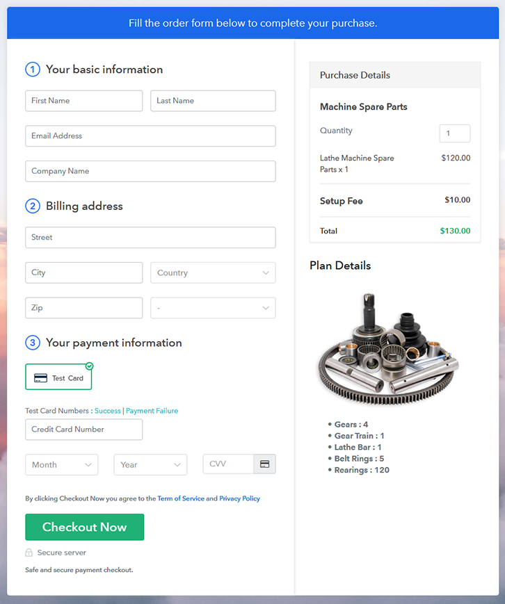 Add Checkout To Sell Machine Spare Parts Online