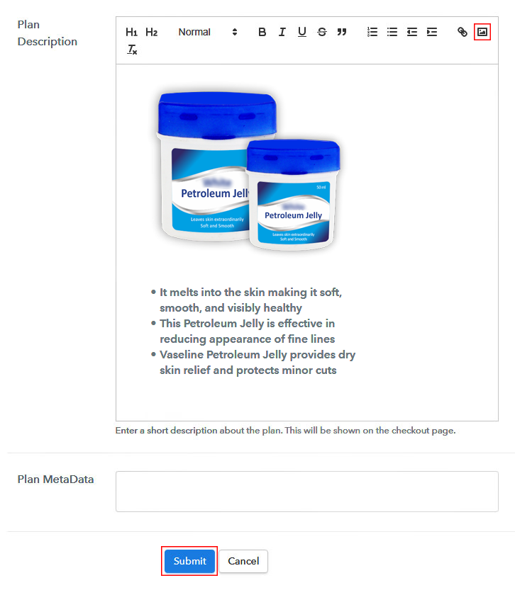 Add Image & Description of Petroleum Jelly