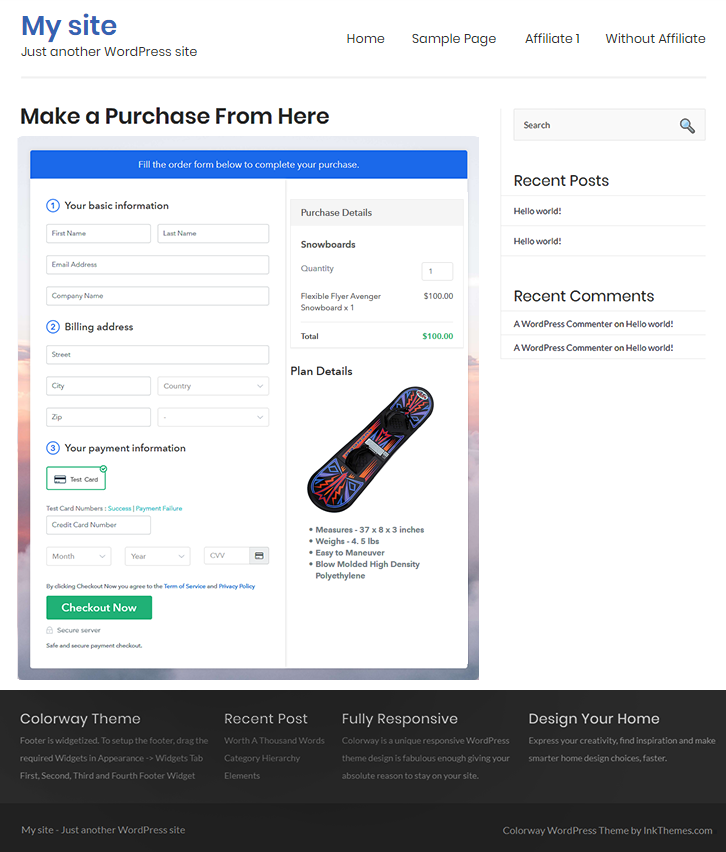 Final Look of your Checkout Page on WordPress Site