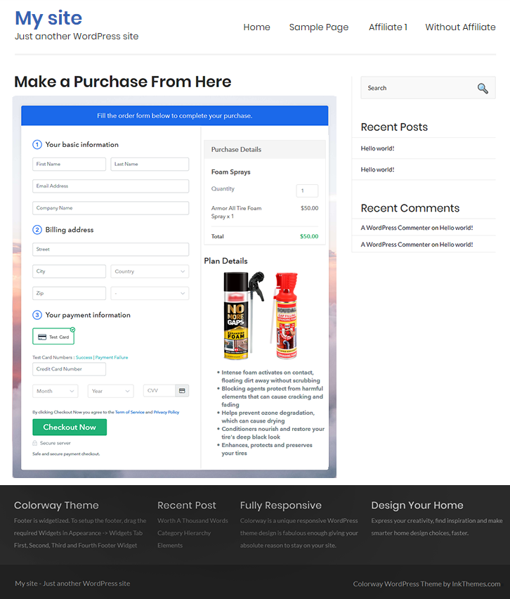 Final Look of your Checkout Page on WordPress Site