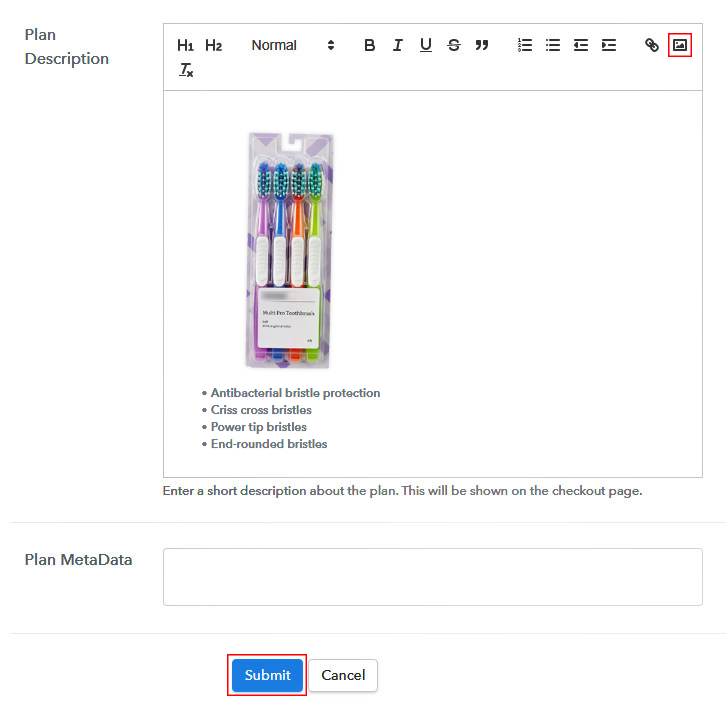 Add Image & Description of Toothbrushes