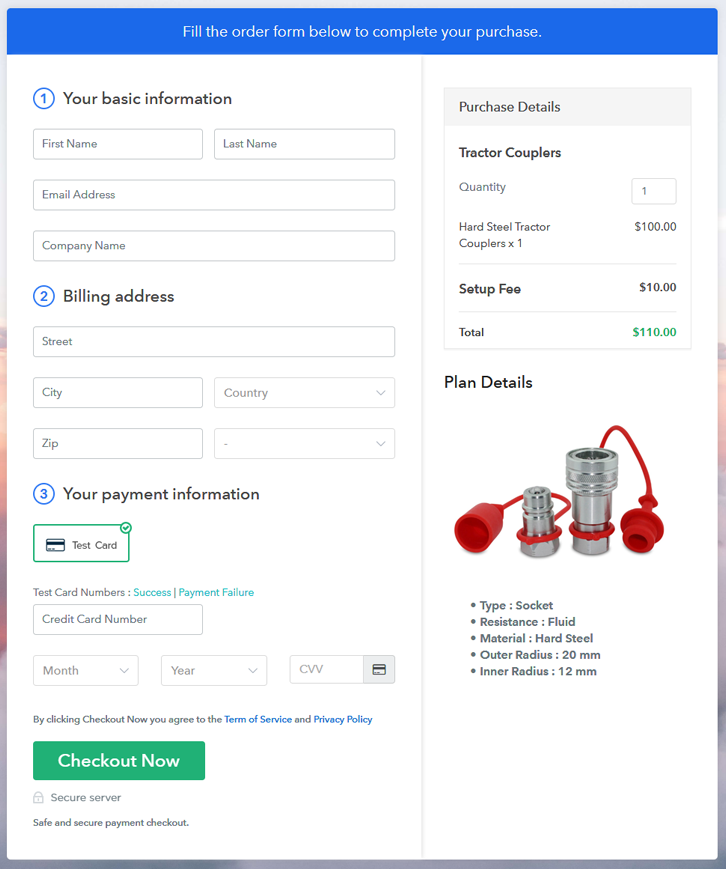 Add Checkout To Sell Tractor Couplers Online