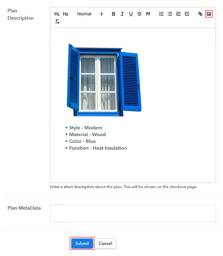 Add Image & Description of Window Shutters