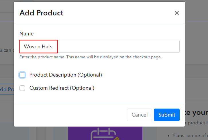 Add Product to Start Selling Woven Hats Online