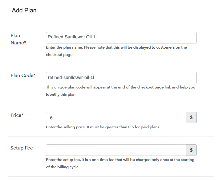 Add Plan Details