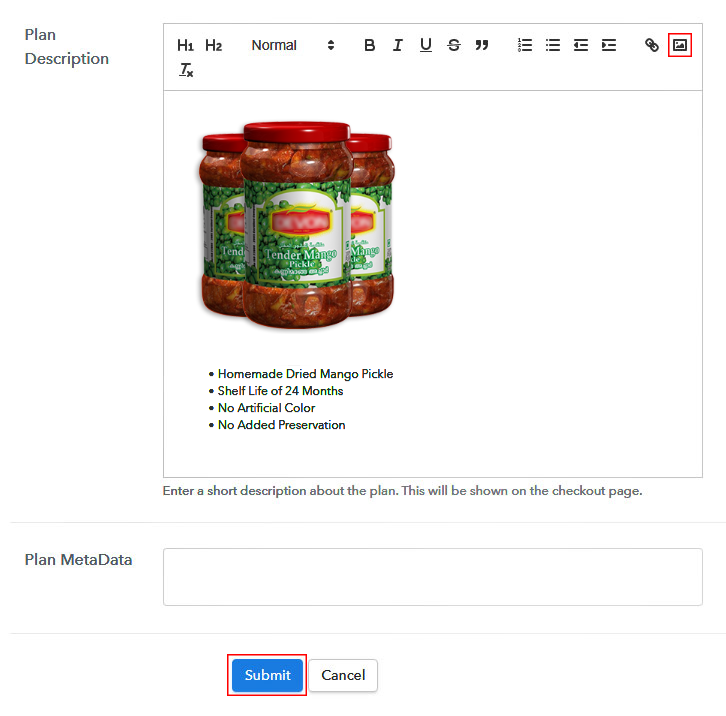 Add Product Description - Sell Pickles Online
