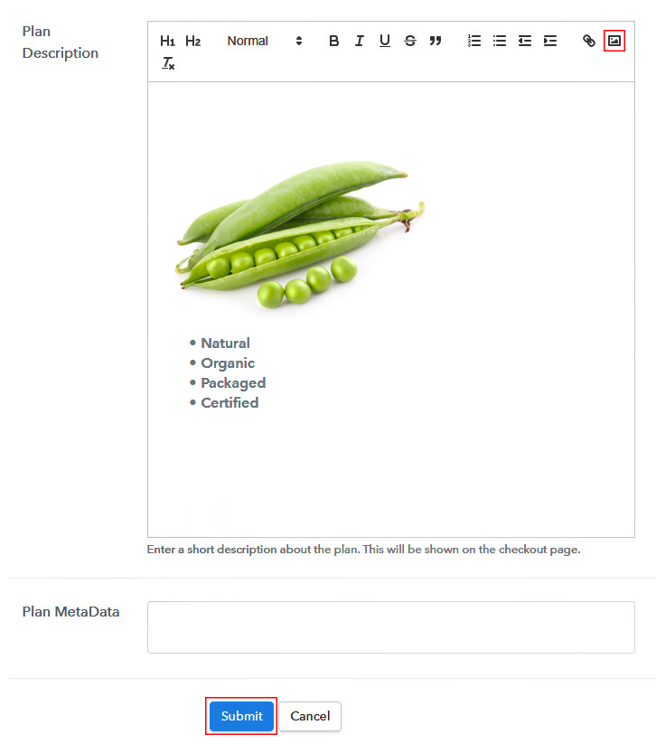 Add Image & Description to Sell Green Peas Online