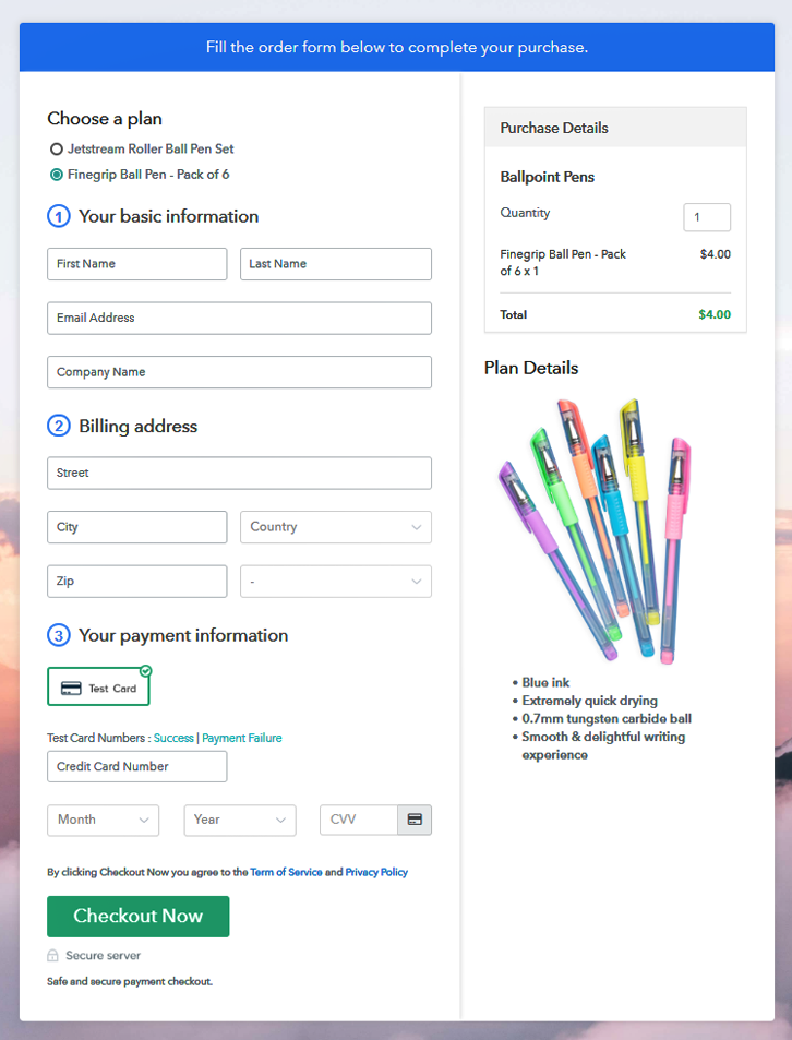 Preview Multiplan Checkout Page - Best Ballpoint Pen