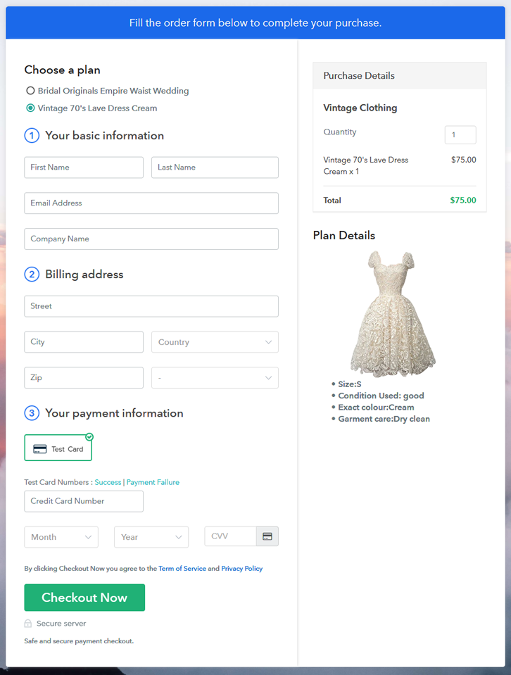 Preview Multiplan Checkout Page - Sell Vintage Clothing Online