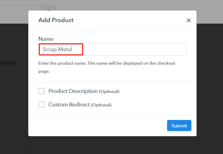 Add Product To Sell Scrap Metal Online