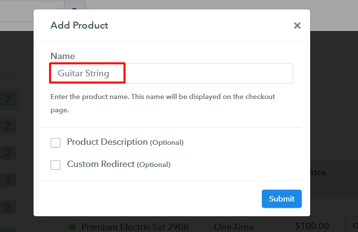 Add Product to Sell Guitar Strings Online 