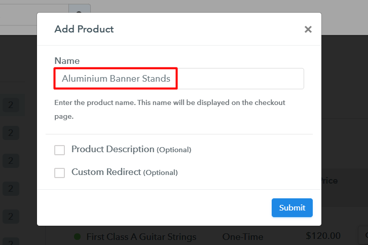 Add Product to Sell Aluminium Banner Stands Online