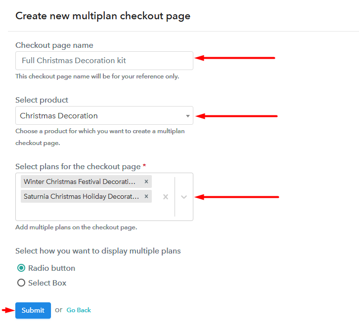 Multiplan checkout to Sell Christmas Decorations Online 