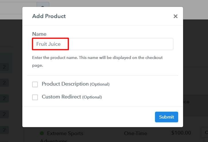 Add Product To Sell Fruit Juices Online