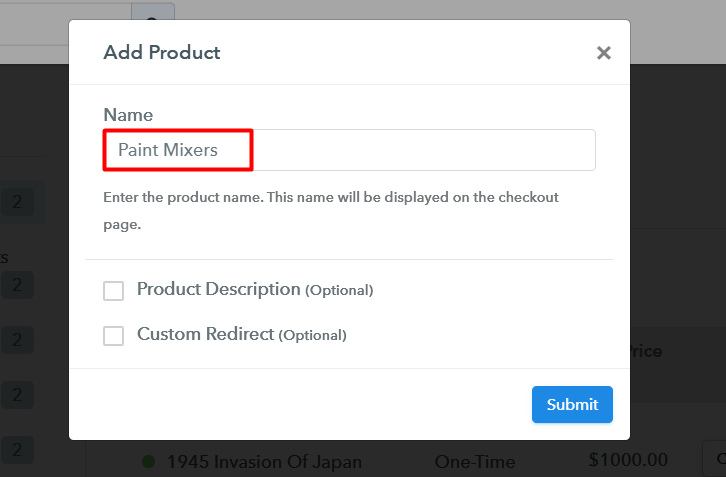 Add Product Checkout To Sell Paint Mixers Online