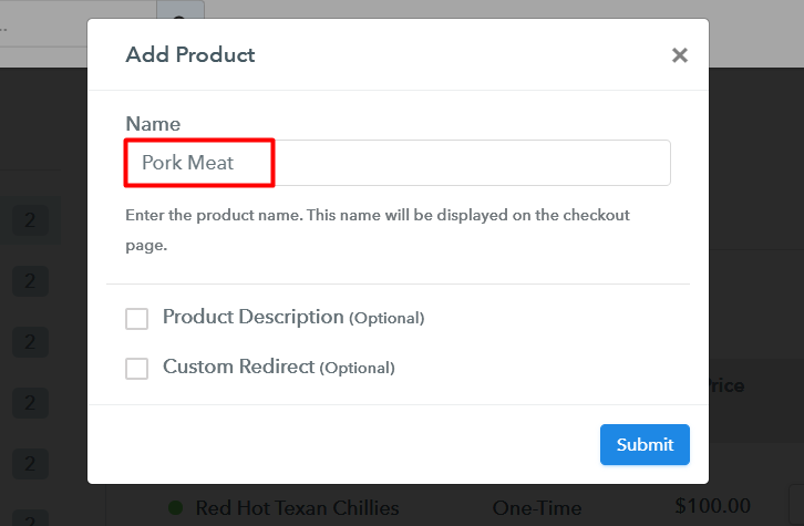 Add Product To Sell Pork Meat Online