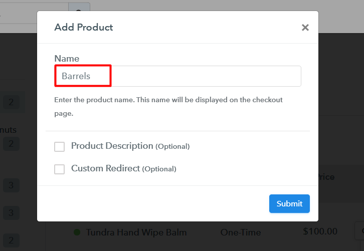 Add Products to Sell Barrels Online