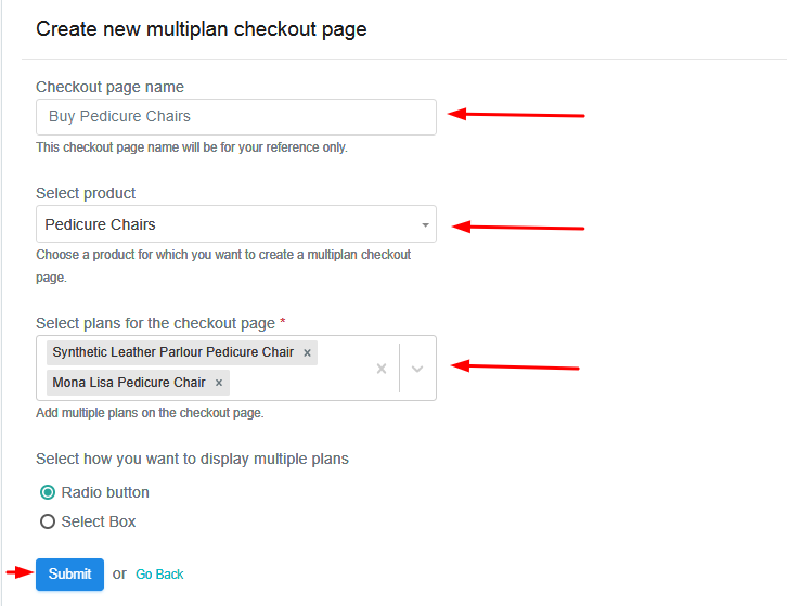 Add Plans to Sell Multiple Pedicure Chairs from Single Checkout Page