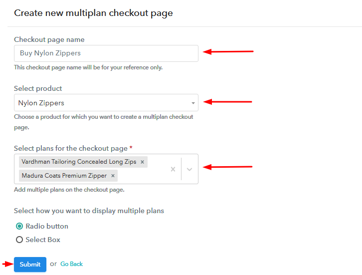 Add Plans to Sell Multiple Nylon Zippers from Single Checkout Page