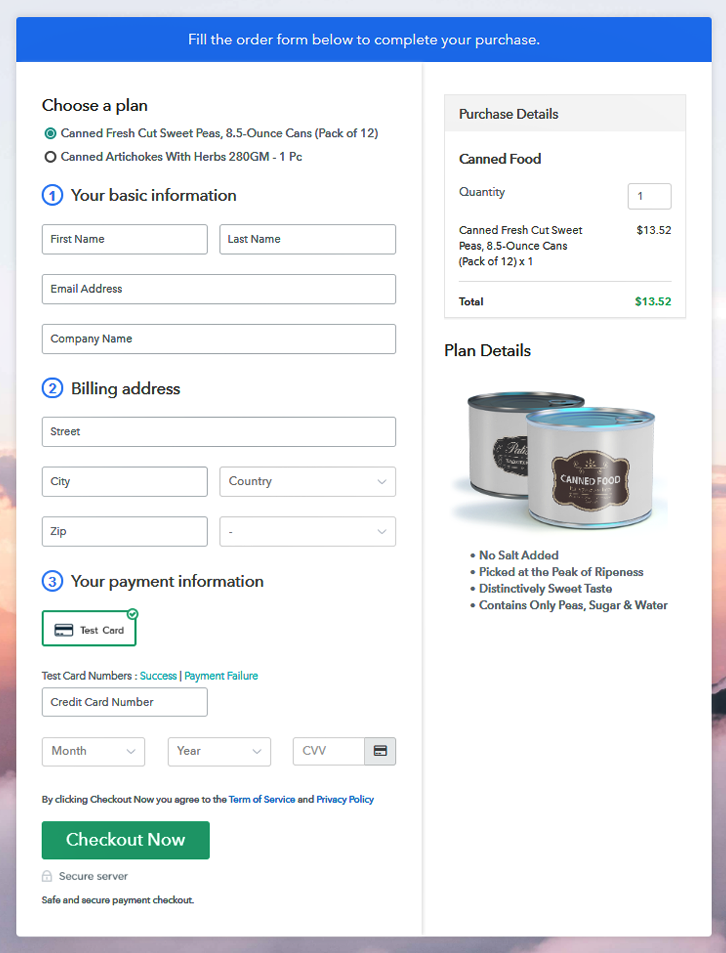 Sell Canned Food Online Multi Checkout