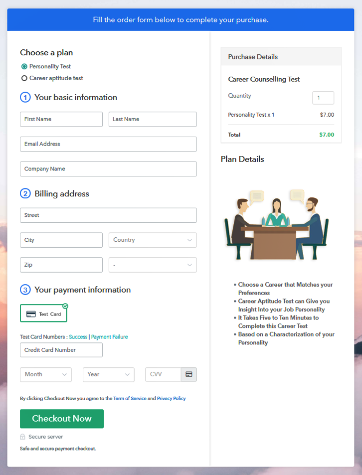 Sell Career Counseling Test Online Multi Checkout