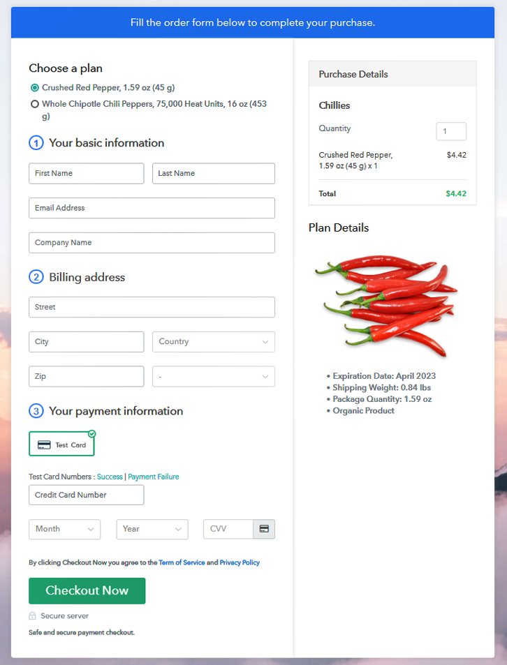Sell Chillies Online Multi Checkout