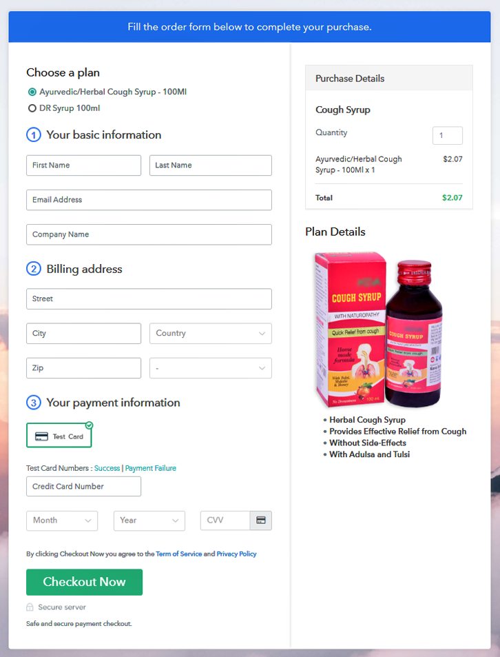 Sell Cough Syrup Online Multi Checkout