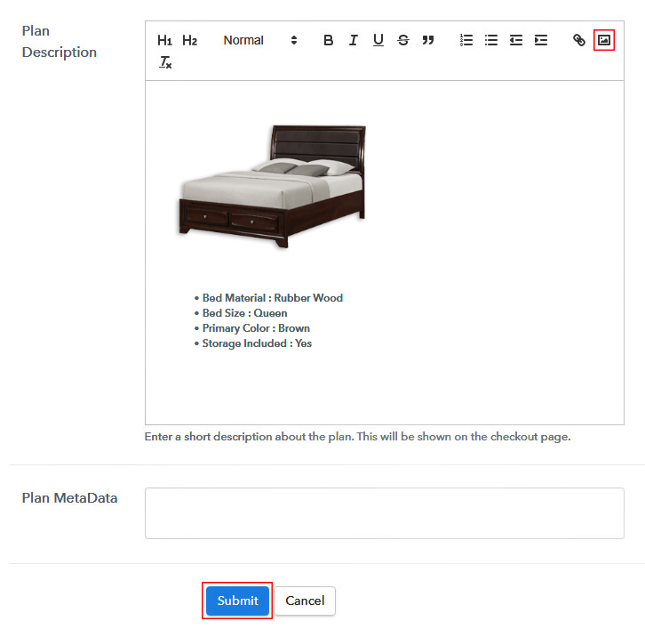 Add Image & Description to Sell Beds Online