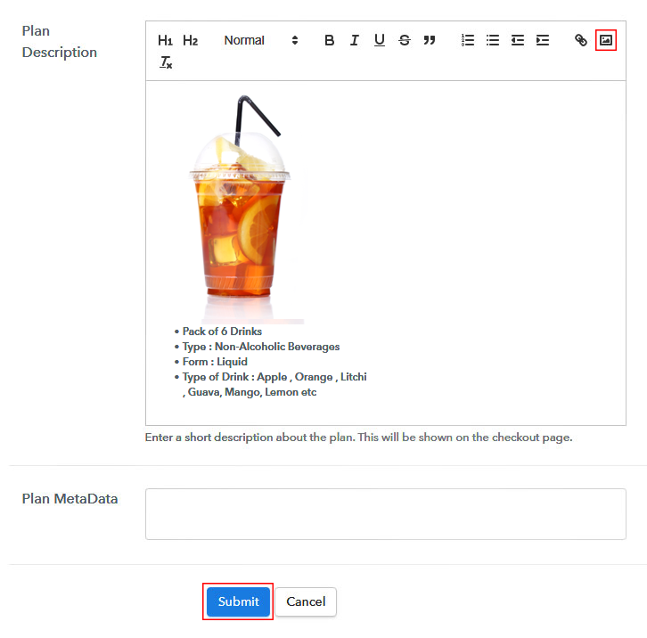 Add Image & Description to Sell Beverages Online