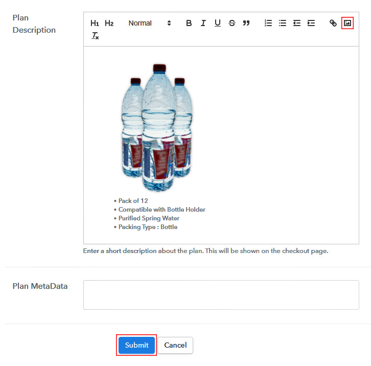 Add Image & Description to Sell Bottled Water Online