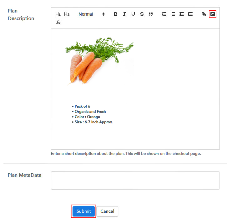 Add Image & Description to Sell Carrots Online